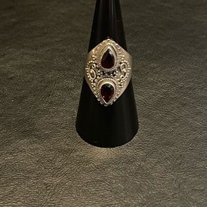 Sterling silver genuine garnet ring made in Israel ….